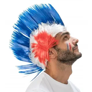 RueDeLaFete Perruque Crête Supporter France pas cher