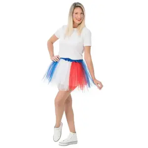 Comparateur de prix : CHAKS Tutu supporter France bleu blanc rouge - Accessoire déguisement adulte en tulle