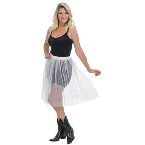 Comparateur de prix : Jupe Courte Summer Festival en tulle, adulte Blanche