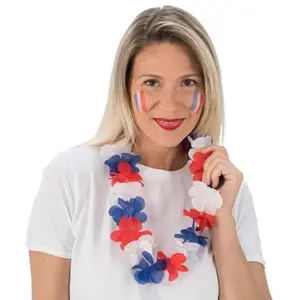 RueDeLaFete Collier à fleurs Supporter France, bleu/blanc/rouge pas cher