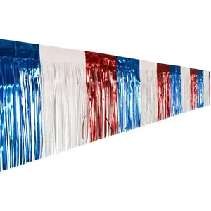 Comparateur de prix : Guirlande lamée à franges France Bleu Blanc Rouge brillante 2,75m