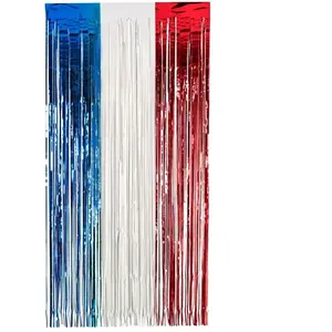 Comparateur de prix : Rideau lamé France Bleu Blanc Rouge brillant 1x2m