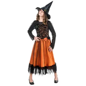 RueDeLaFete Déguisement Sorcière Lucinda Orange - Fille pas cher