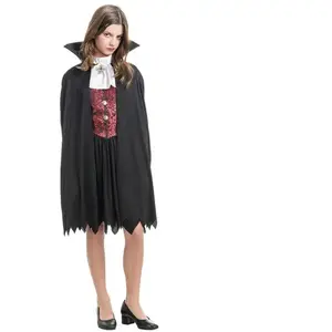 RueDeLaFete Déguisement Robe Vampiresse Theodora avec cape 128cm, 7-9 ans pas cher