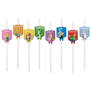 Comparateur de prix : Lot de 8 Pailles en carton avec médaillons 19,6cm Astérix ®