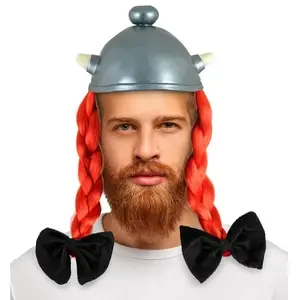 Comparateur de prix : Casque OBÉLIX ® en LATEX avec tresses, adulte