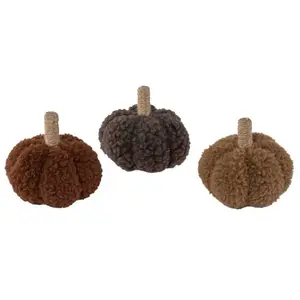 RueDeLaFete Mini-Citrouille colorée en tissu Sherpa 8cm avec queue (x1) pas cher