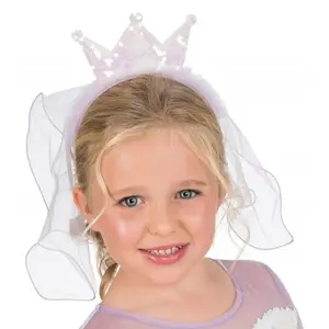 Non communiqué serre-tête couronne princesse sequins voile mauve - générique 13472