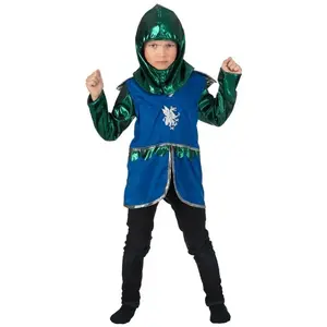RueDeLaFete Déguisement Chevalier Dragon bleu médiéval 104cm, 3-4 ans pas cher