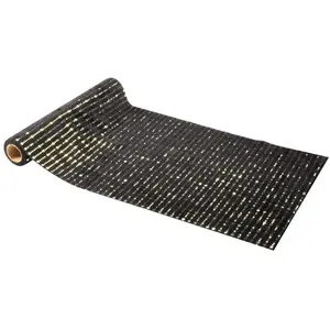 Comparateur de prix : Chemin de table Glamour velours Noir/Or