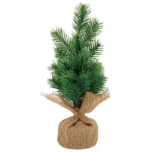 RueDeLaFete Petit Sapin 30cm avec sac jute pas cher