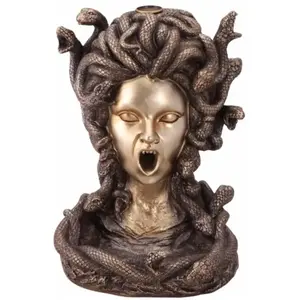 RueDeLaFete Fontaine à encens Medusa en résine 18,5cm pas cher