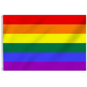 RueDeLaFete Drapeau Arc-en-Ciel 90 x 150 cm pas cher