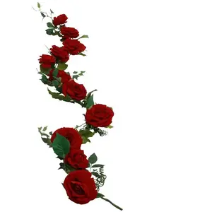 Comparateur de prix : Centre de table Roses Velours luxe 2m, Rouge