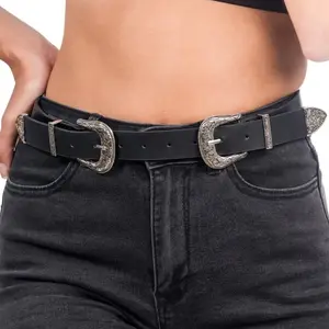 ceinture western festival double boucle noir femme - générique 14087