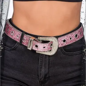 Comparateur de prix : ceinture boucle strass paillettes 112x3.8cm rose - générique 14081-04