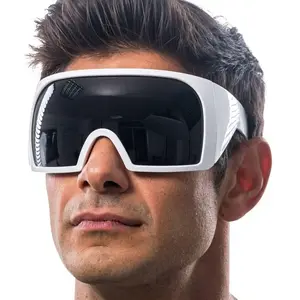 RueDeLaFete Lunettes masque avec monture et branches larges, Blanc pas cher