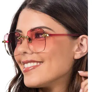 RueDeLaFete Lunettes sans monture verres fumés, Rose pas cher