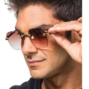 RueDeLaFete Lunettes sans monture verres fumés, Marron pas cher