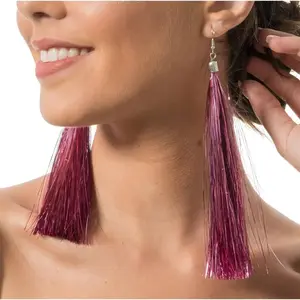 Comparateur de prix : Boucles d'oreilles scintillantes 17cm, Rose