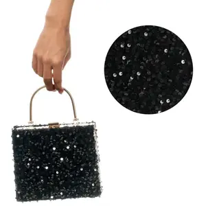 sac velours sequin 18x4.5x25cm noir - générique 14062