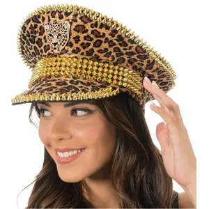 Chaks Grande Casquette léopard avec pointes FETE-14104