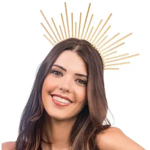Comparateur de prix : Serre-tête couronne rayons dorés