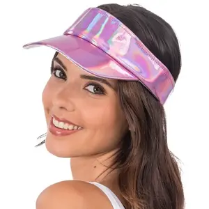 RueDeLaFete Casquette Visière irisée, Rose pas cher
