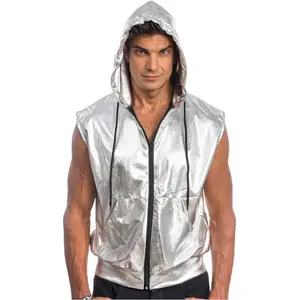 Comparateur de prix : Veste sans manche à capuche, Argent L