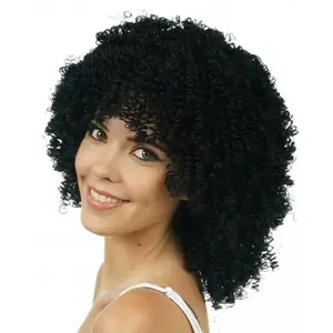 Comparateur de prix : Perruque cheveux curly frisés, Noir