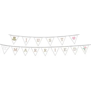 RueDeLaFete Guirlande Fanions Just Married 4m pas cher