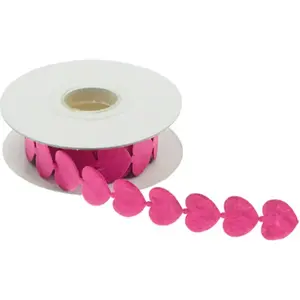 RueDeLaFete Ruban feutrine coeur de 2 m x 2cm, Fuchsia pas cher