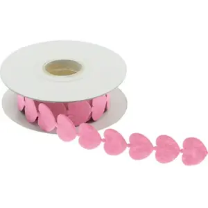 RueDeLaFete Ruban feutrine coeur de 2 m x 2cm, Rose pas cher