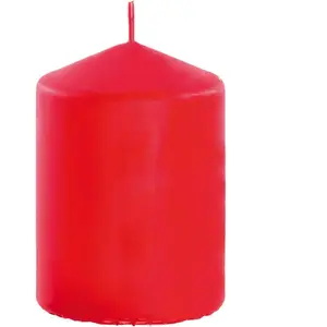 RueDeLaFete Grande bougie cylindrique 10 cm, Rouge pas cher