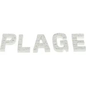 RueDeLaFete Set de 5 lettres PLAGE bois blanchi 8cm pas cher