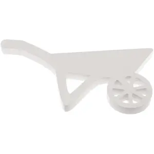 RueDeLaFete Centre de table Brouette bois blanc 31cm pas cher