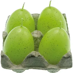 RueDeLaFete Set de 4 bougies Oeuf 7cm, Vert pas cher