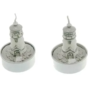 RueDeLaFete Set de 2 bougies Phare 6cm pas cher