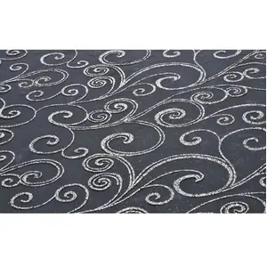 Comparateur de prix : Chemin de Table Organza Arabesques 36cm x 5m, Noir/Argent