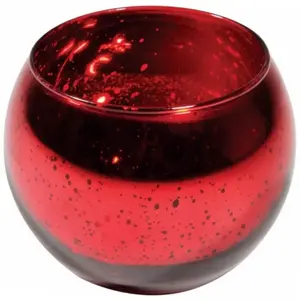 RueDeLaFete LOT de 6 Bougeoirs Boule effet métal, Rouge pas cher
