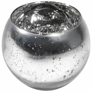 RueDeLaFete LOT de 6 Bougeoirs Boule effet métal, Argent pas cher
