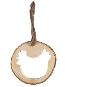 RueDeLaFete Poule bois Creux déco avec lien, 10cm pas cher