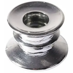 RueDeLaFete LOT de 12 bougeoirs Suede, Chrome brillant argent pas cher