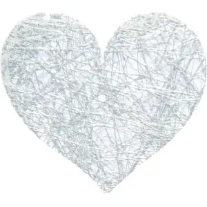 RueDeLaFete 100 coeurs romance tissu 4cm argent métal - chaks 0214-80 pas cher