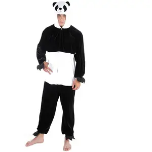 Comparateur de prix : Déguisement adulte panda 180 cm - Animaux - Noir - Homme - Polyester