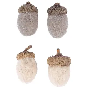RueDeLaFete Lot de 12 Glands factices en feutrine 2,5cm, Gris/Beige pas cher