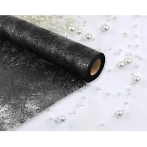 RueDeLaFete Rouleau déco Brillance 60cm x 10m, Noir pas cher