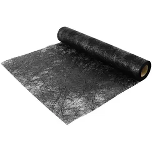 RueDeLaFete Chemin de Table Brillance 30cm x 10m, Noir pas cher