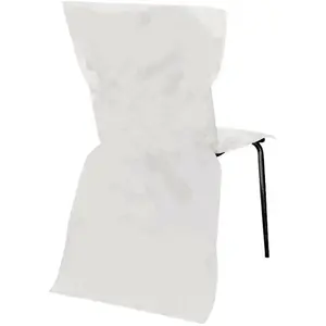 HOUSSE DE CHAISE SANS NOEUD X6 BLANCHE pas cher