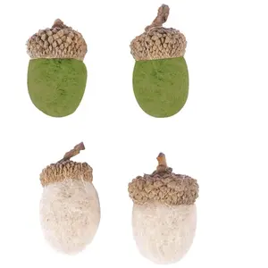 RueDeLaFete Lot de 12 Glands factices en feutrine 2,5cm, Vert/Beige FETE-75012 pas cher
